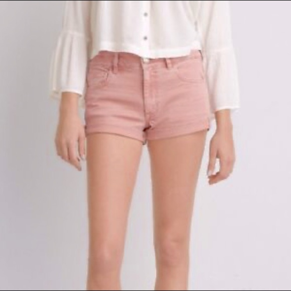 AEO American Eagle Stretch Khaki Shorts, Pink